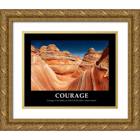 Courage Gold Ornate Wood Framed Art Print with Double Matting by Lake, Shelley