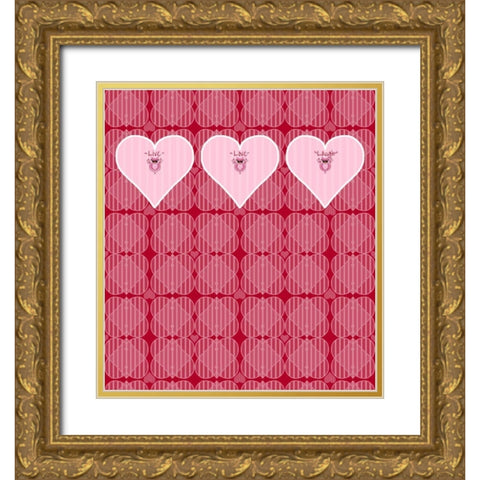 Love Owls Gold Ornate Wood Framed Art Print with Double Matting by Metz, Andi