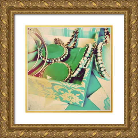 Jewels Gold Ornate Wood Framed Art Print with Double Matting by Acosta