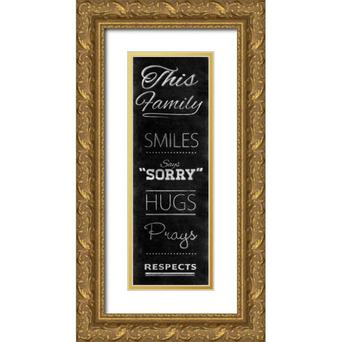 Family Chalk Panel I Gold Ornate Wood Framed Art Print with Double Matting by SD Graphics Studio