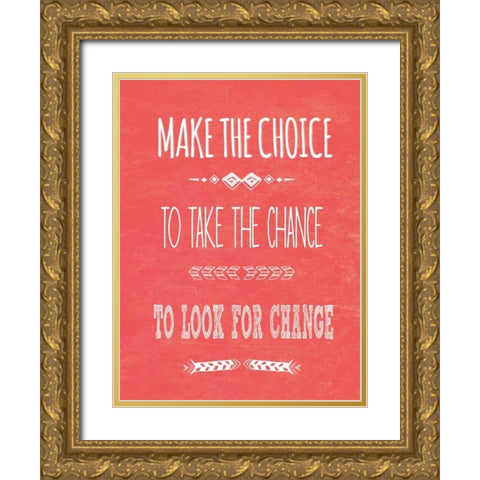 Make the Choice Gold Ornate Wood Framed Art Print with Double Matting by SD Graphics Studio