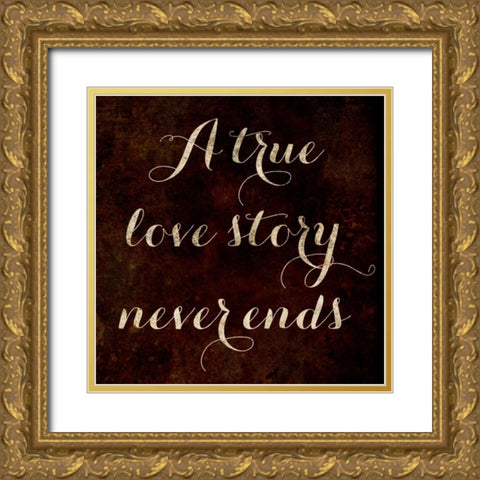 Never Ends Gold Ornate Wood Framed Art Print with Double Matting by SD Graphics Studio