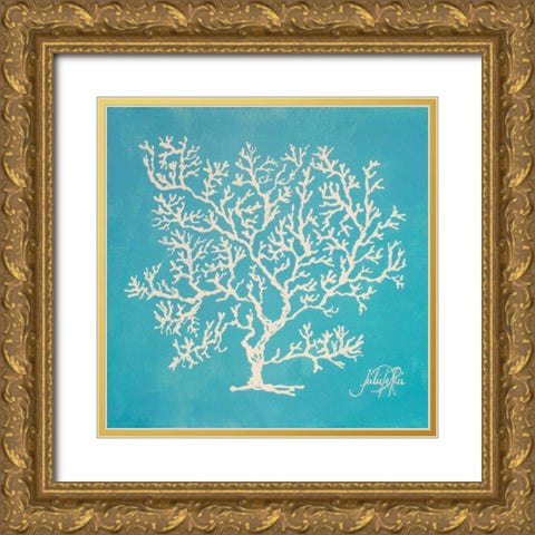 White Coral II Gold Ornate Wood Framed Art Print with Double Matting by DeRice, Julie