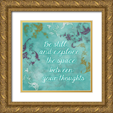 Thoughts I Gold Ornate Wood Framed Art Print with Double Matting by Medley, Elizabeth