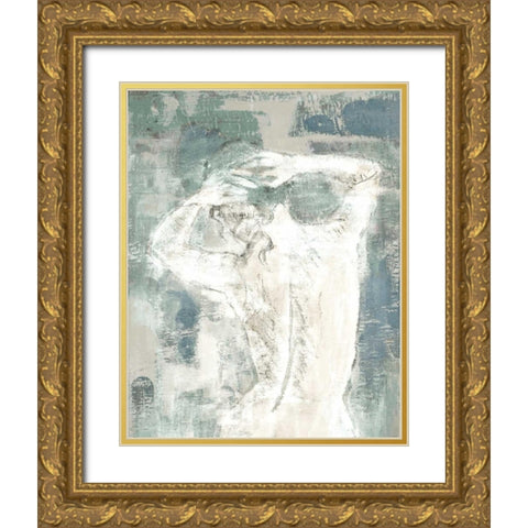 Figure on Abstract I Gold Ornate Wood Framed Art Print with Double Matting by Loreth, Lanie