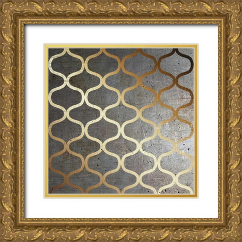 Metallic Nature Background Gold Ornate Wood Framed Art Print with Double Matting by Metz, Andi