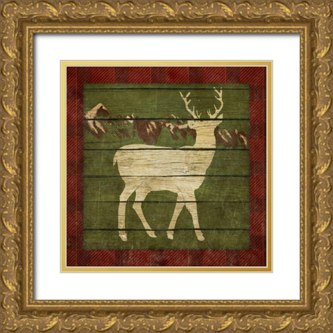 Rustic Nature on Plaid II Gold Ornate Wood Framed Art Print with Double Matting by Metz, Andi
