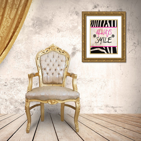 Zebra Sayings I Gold Ornate Wood Framed Art Print with Double Matting by SD Graphics Studio