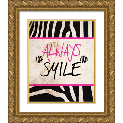 Zebra Sayings I Gold Ornate Wood Framed Art Print with Double Matting by SD Graphics Studio
