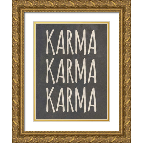Karma I Gold Ornate Wood Framed Art Print with Double Matting by SD Graphics Studio