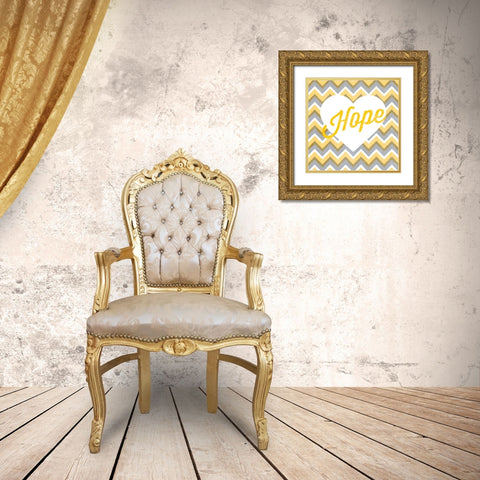 Heart Of I Gold Ornate Wood Framed Art Print with Double Matting by SD Graphics Studio