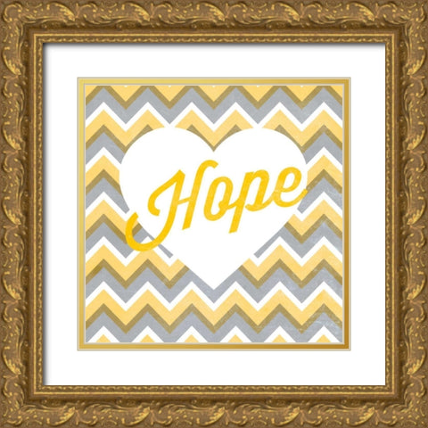 Heart Of I Gold Ornate Wood Framed Art Print with Double Matting by SD Graphics Studio