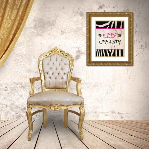 Zebra Sayings II Gold Ornate Wood Framed Art Print with Double Matting by SD Graphics Studio