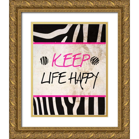Zebra Sayings II Gold Ornate Wood Framed Art Print with Double Matting by SD Graphics Studio
