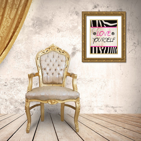 Zebra Sayings IV Gold Ornate Wood Framed Art Print with Double Matting by SD Graphics Studio