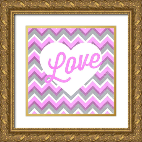 Heart Of II Gold Ornate Wood Framed Art Print with Double Matting by SD Graphics Studio