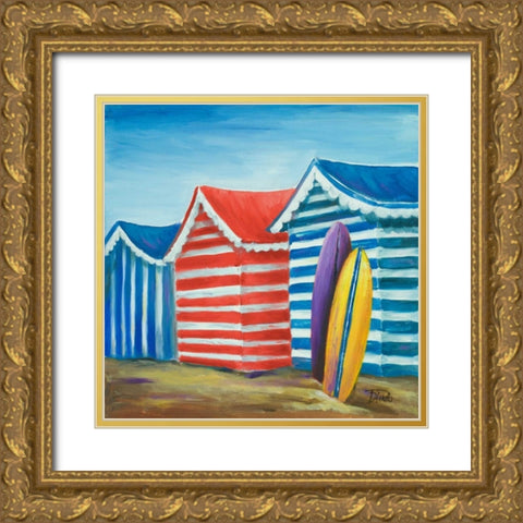 Summer Beach Cabana I Gold Ornate Wood Framed Art Print with Double Matting by Pinto, Patricia