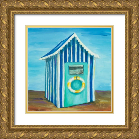Beach Cabana II Gold Ornate Wood Framed Art Print with Double Matting by Pinto, Patricia