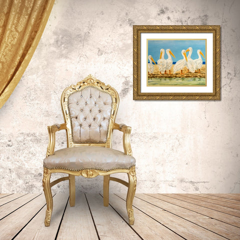 Coastal Flock II Gold Ornate Wood Framed Art Print with Double Matting by Baliko, Linda