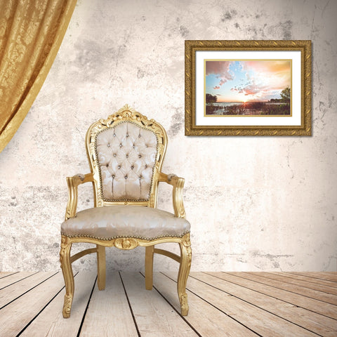 Sunset Gold Ornate Wood Framed Art Print with Double Matting by Nawrocke, Bruce