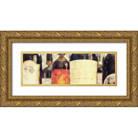 Wine Label Panel I Gold Ornate Wood Framed Art Print with Double Matting by Peck, Gail
