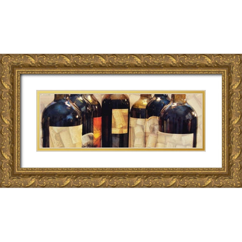 Wine Label Panel II Gold Ornate Wood Framed Art Print with Double Matting by Peck, Gail