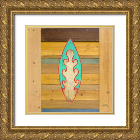 Havana Surfboard I Gold Ornate Wood Framed Art Print with Double Matting by Medley, Elizabeth
