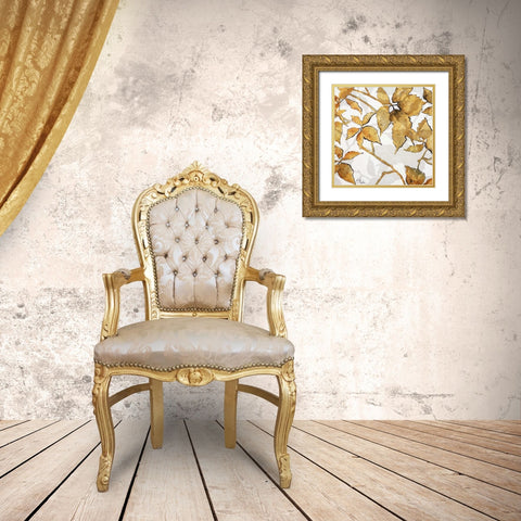 Gold Shadows I Gold Ornate Wood Framed Art Print with Double Matting by Pinto, Patricia