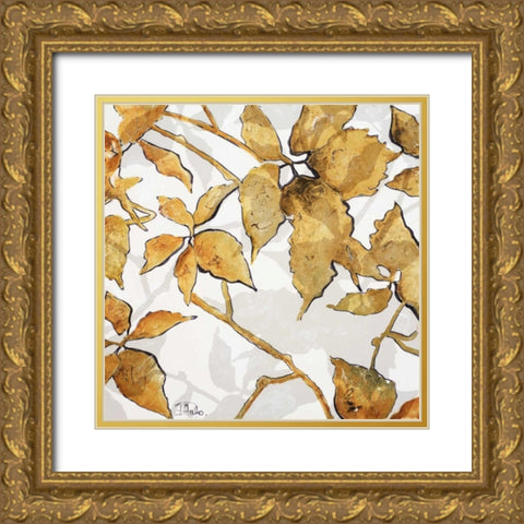Gold Shadows I Gold Ornate Wood Framed Art Print with Double Matting by Pinto, Patricia
