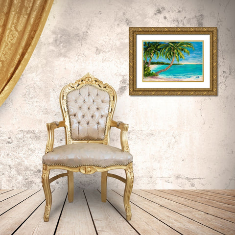 Palm Cove Gold Ornate Wood Framed Art Print with Double Matting by DeRice, Julie