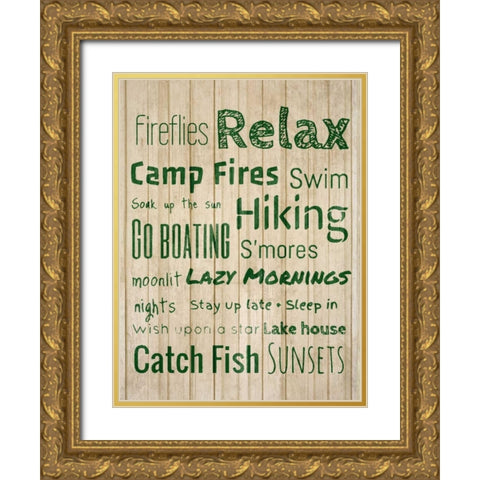 Fireflies Gold Ornate Wood Framed Art Print with Double Matting by Acosta