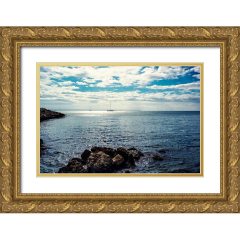 Spanish Coast II Gold Ornate Wood Framed Art Print with Double Matting by Acosta