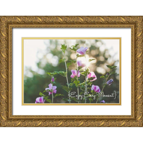 Enjoy Every Moment Gold Ornate Wood Framed Art Print with Double Matting by Poynter, Kelly