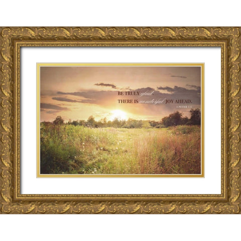 Wonderful Joy Ahead Gold Ornate Wood Framed Art Print with Double Matting by Poynter, Kelly