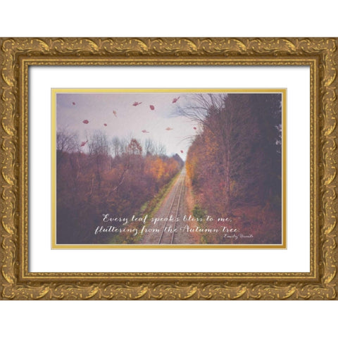 Fluttering Autumn Trees Gold Ornate Wood Framed Art Print with Double Matting by Poynter, Kelly
