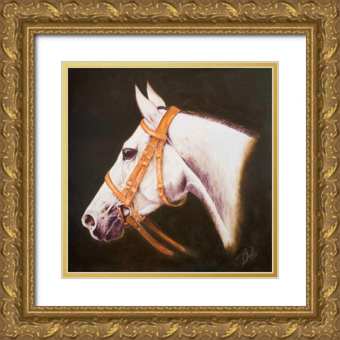 My Horse Gold Ornate Wood Framed Art Print with Double Matting by Pinto, Patricia