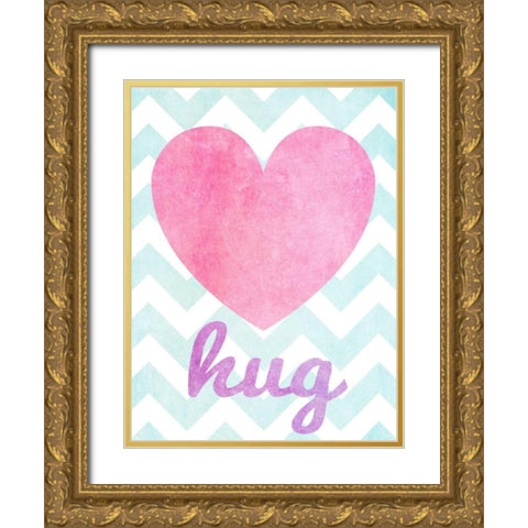 Stars and Hearts II Gold Ornate Wood Framed Art Print with Double Matting by SD Graphics Studio