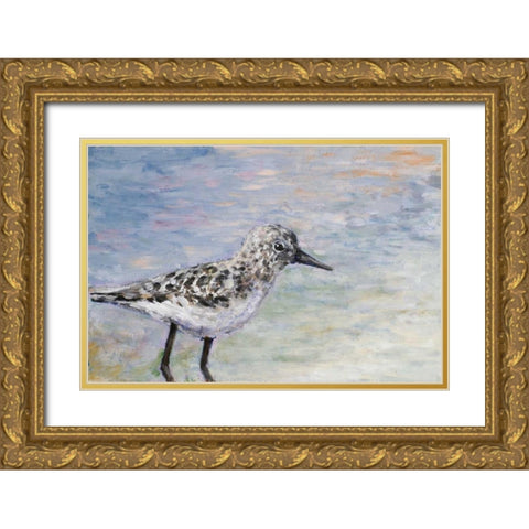 Sandpiper I Gold Ornate Wood Framed Art Print with Double Matting by Johnson, Walt