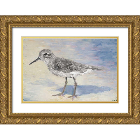 Sandpiper II Gold Ornate Wood Framed Art Print with Double Matting by Johnson, Walt
