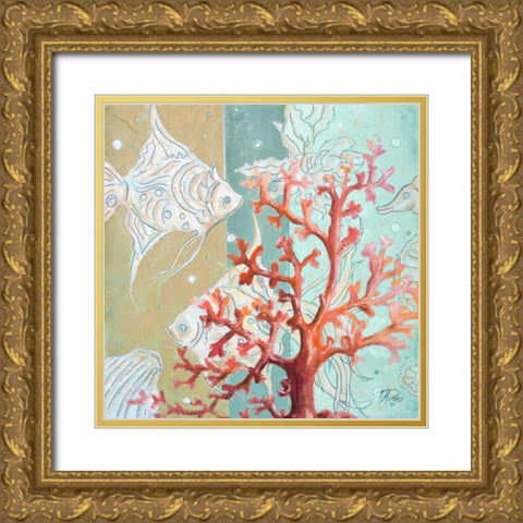 Coral Reef I Gold Ornate Wood Framed Art Print with Double Matting by Pinto, Patricia