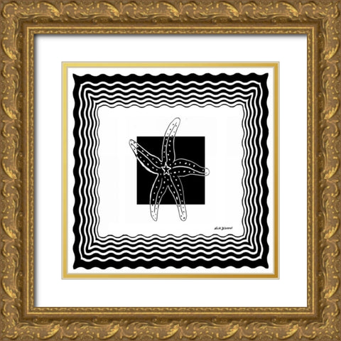 Bath Shells Square IV Gold Ornate Wood Framed Art Print with Double Matting by Biscardi, Nicholas