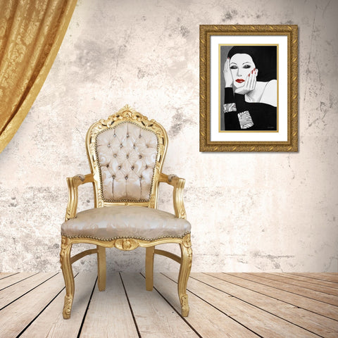 Fashion Women I Gold Ornate Wood Framed Art Print with Double Matting by Baliko, Linda