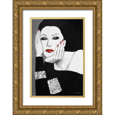 Fashion Women I Gold Ornate Wood Framed Art Print with Double Matting by Baliko, Linda