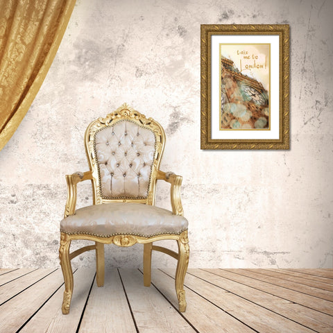 Take Me To London Gold Ornate Wood Framed Art Print with Double Matting by Navas, Emily