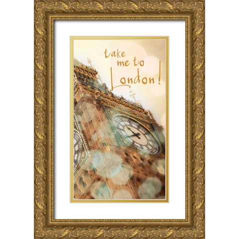 Take Me To London Gold Ornate Wood Framed Art Print with Double Matting by Navas, Emily