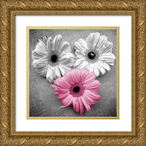Tropical Floral Bunch Border I Gold Ornate Wood Framed Art Print with Double Matting by Peck, Gail