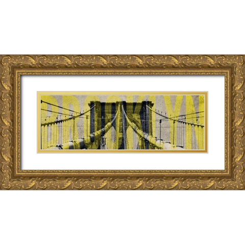 Brooklyn Bridge Type Gold Ornate Wood Framed Art Print with Double Matting by Navas, Emily