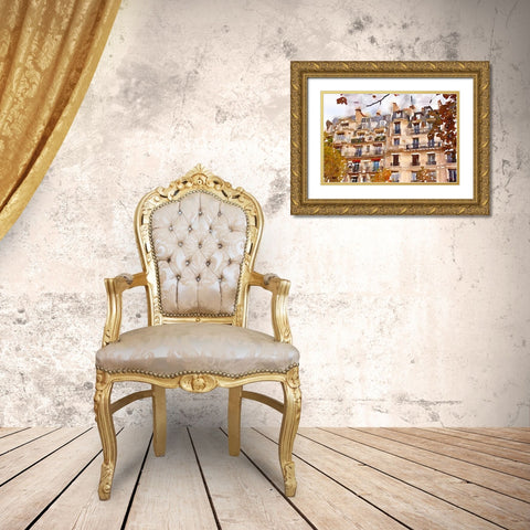 April in Paris Gold Ornate Wood Framed Art Print with Double Matting by Navas, Emily