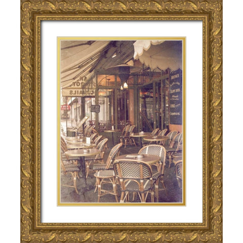 Paris Cafe I Gold Ornate Wood Framed Art Print with Double Matting by Navas, Emily