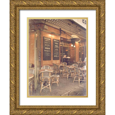 Paris Cafe II Gold Ornate Wood Framed Art Print with Double Matting by Navas, Emily